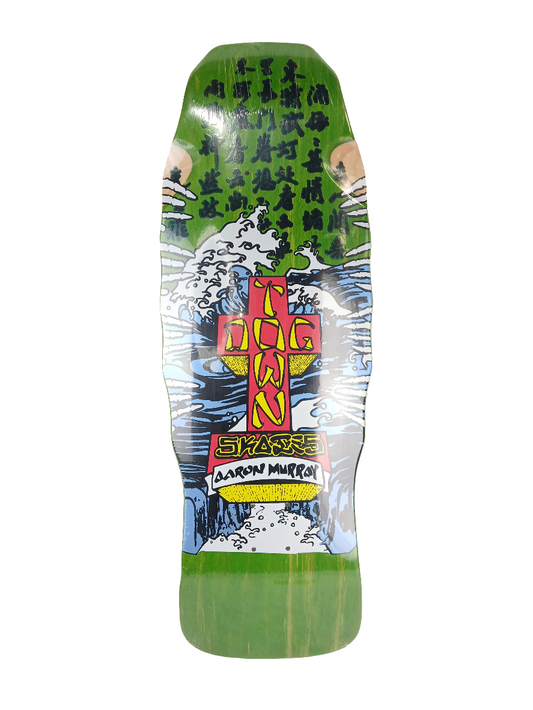Dogtown Aaron Murray Japanese Drawing Green Woodgrain Foil Letters Multi Size 10.25 Vintage NOS Reissue Deck