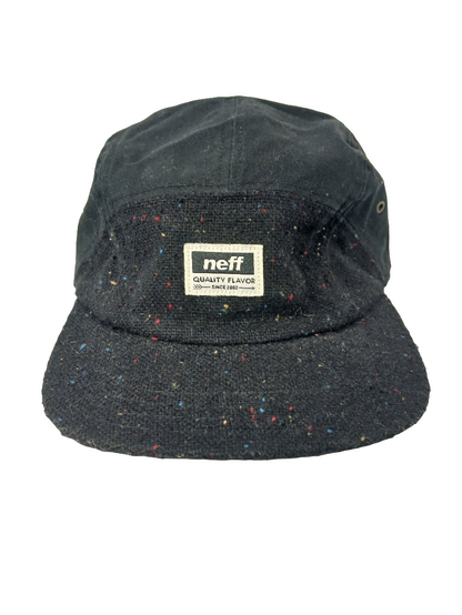 Neff Quality Flavor Black White Multi Speckle Brim Vintage NOS Strapback Hat
