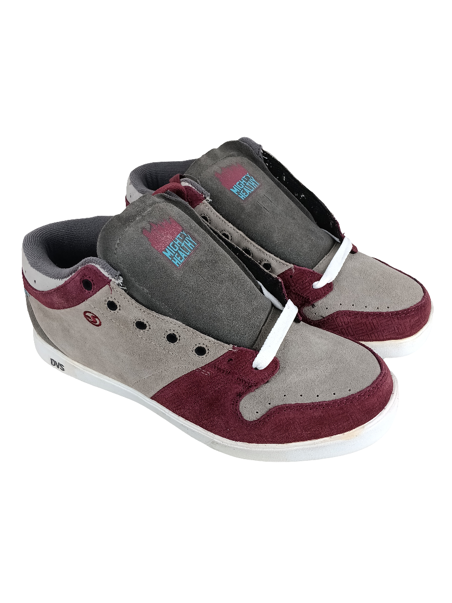 DVS Huf 5 Mid O.I. Keith Hufnagel Grey Maroon Suede - Mighty Size 10 Shoes