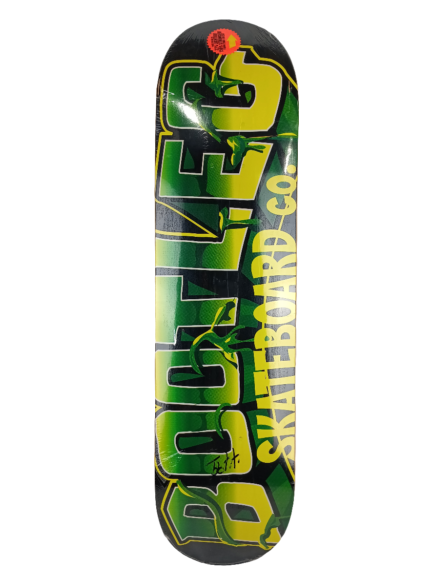 Bootleg Swamp Team Graphic Black Green Yellow Size 7.8" Skateboard Deck