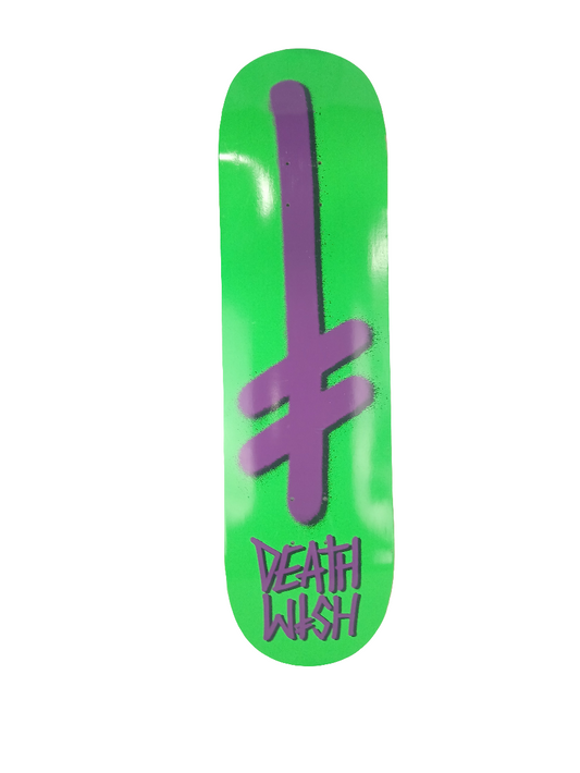 Deathwish Team Spray Green Purple Black Size 8.750" Vintage NOS Deck