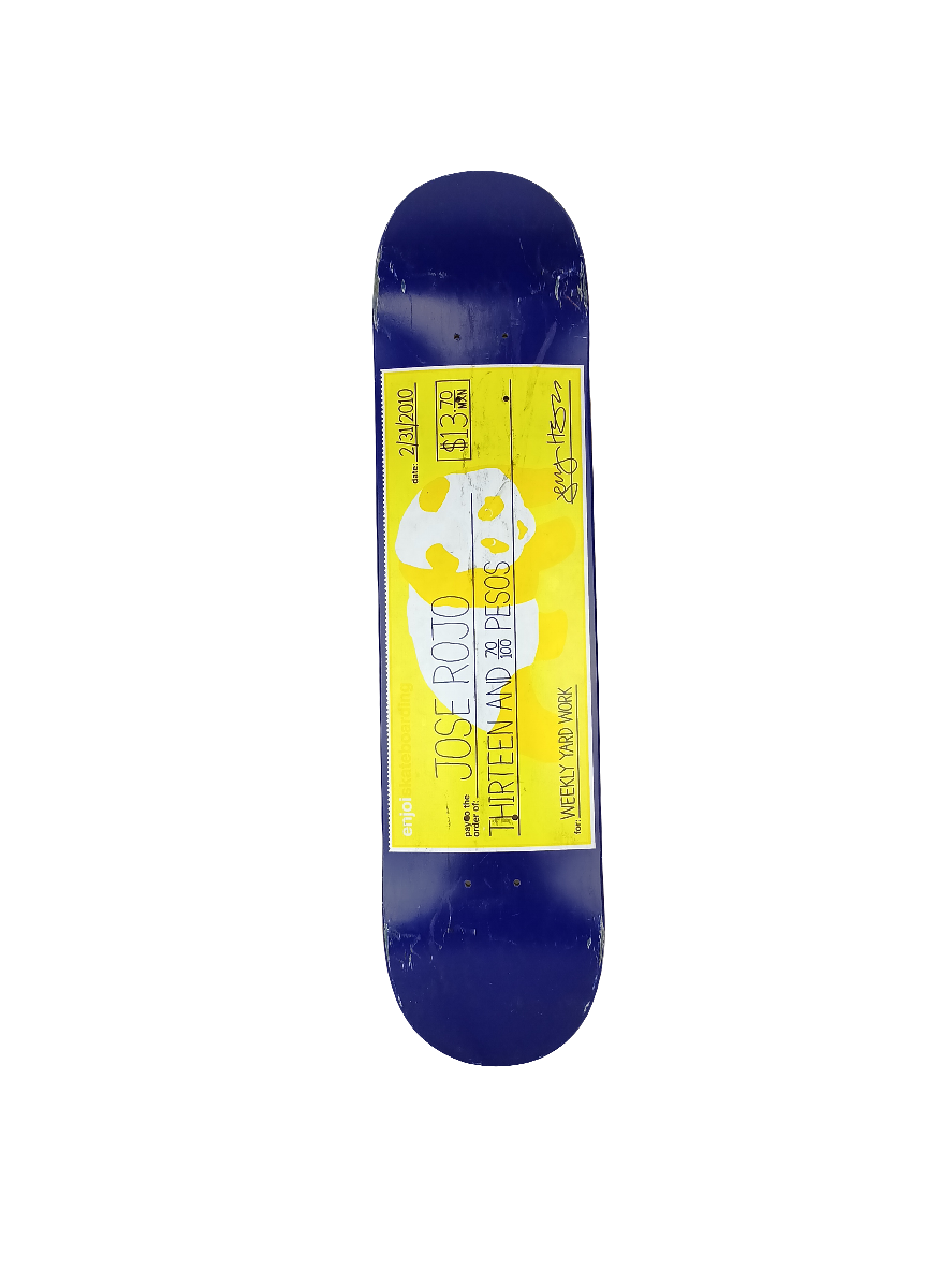 Enjoi Jose Rojo Checks Blue Yellow White 7.5" Skateboard Deck