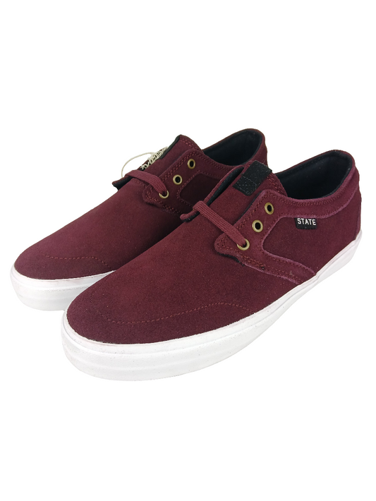 State Footwear Bishop Black Cherry White Suede US Mens Size 8 Shoes