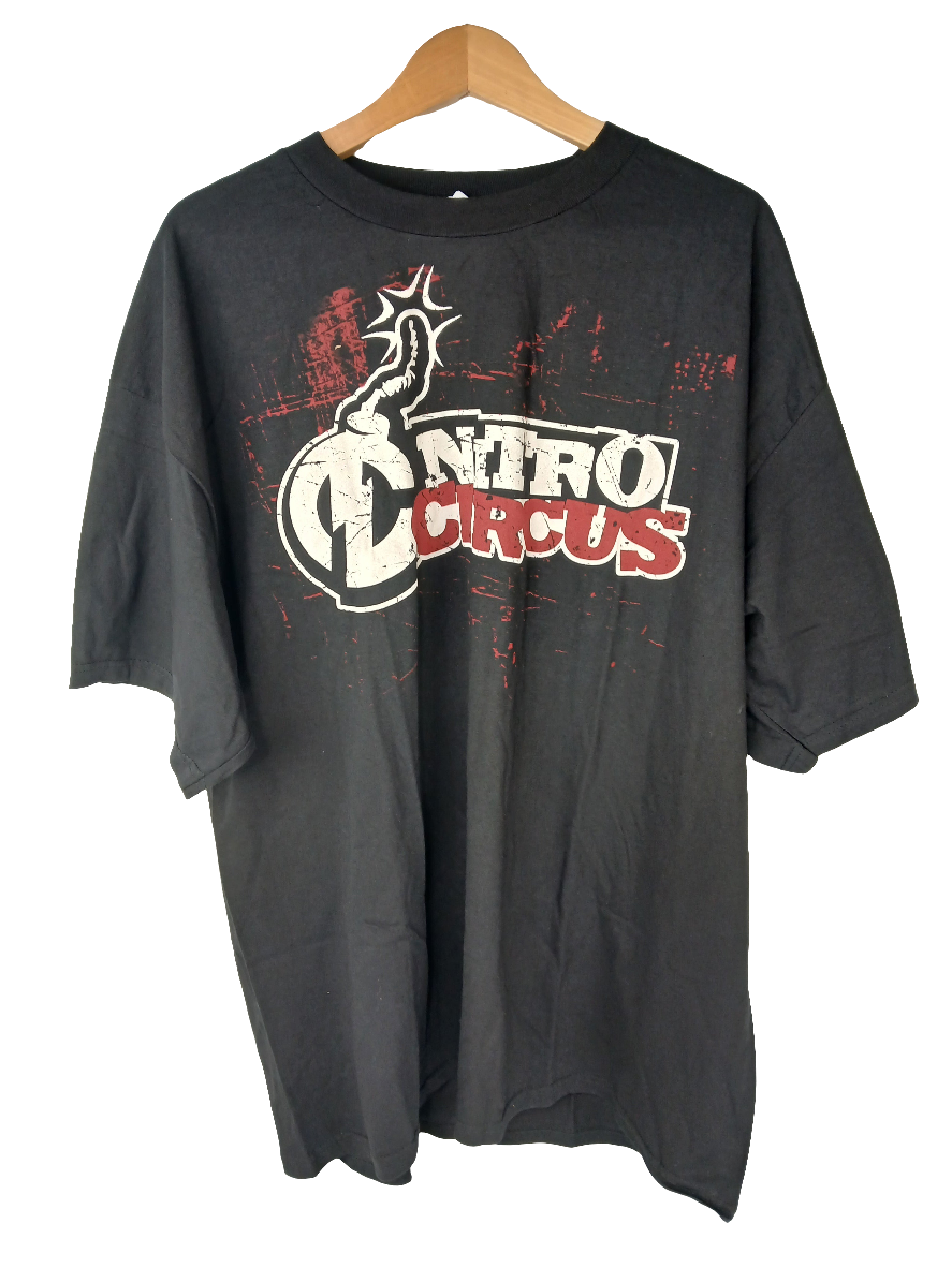 Nitro Circus Black White Red Size XXL S/s Vintage Shirt