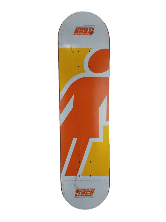 Girl Paul Rodriguez Super Slider Orange Yellow White Size 7.5" Vintage NOS Deck