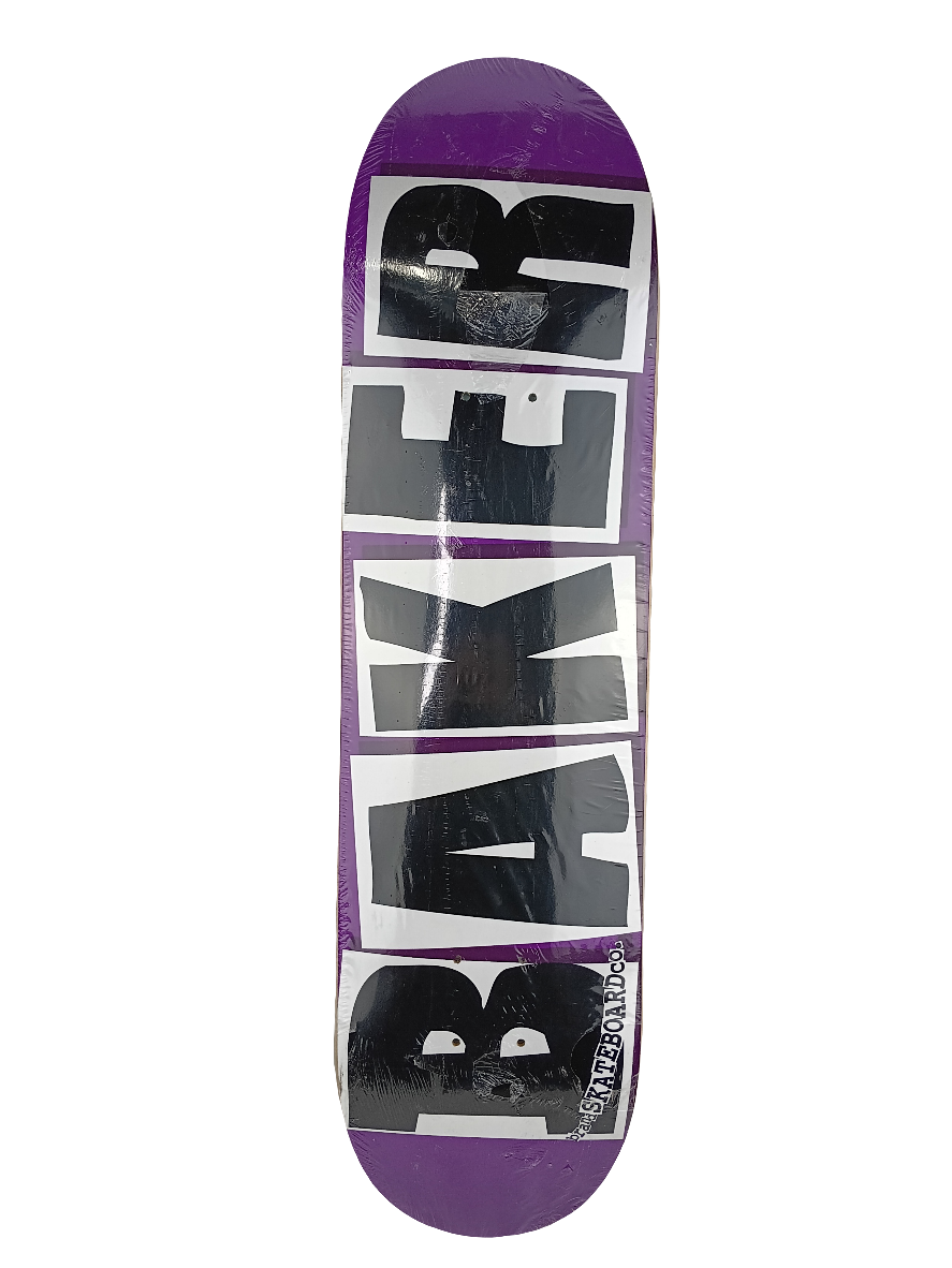 Baker Skateboards Classic Block Logo Purple White Black 8.0 Deck