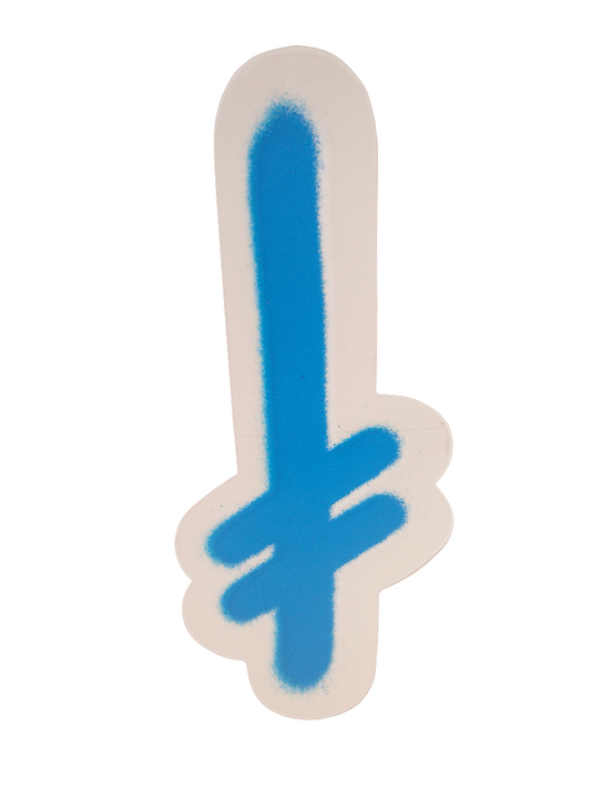 Deathwish Death Spray Cross Logo Clear Blue 6.25" x 2.5" Sticker