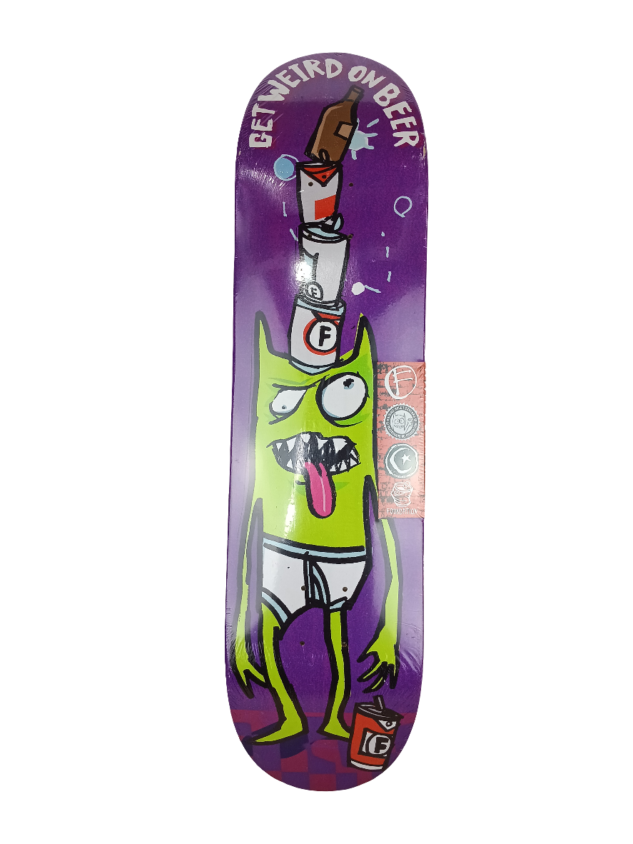 Foundation Get Weird on Beer Graphic Purple Multi Color Size 8 Skateboard Deck