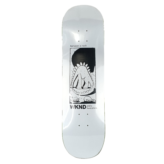 WKND Jordan Taylor Between A Rock And A Hard Place Dinosaur Black White Size 8.625" Vintage NOS Deck