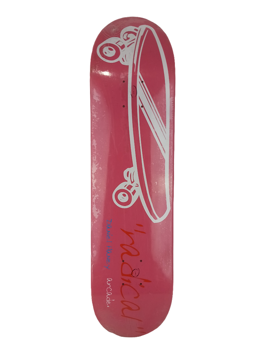 Daniel Haney Arcade Radical Skateboard Pink White Red 7.75" Vintage NOS Deck