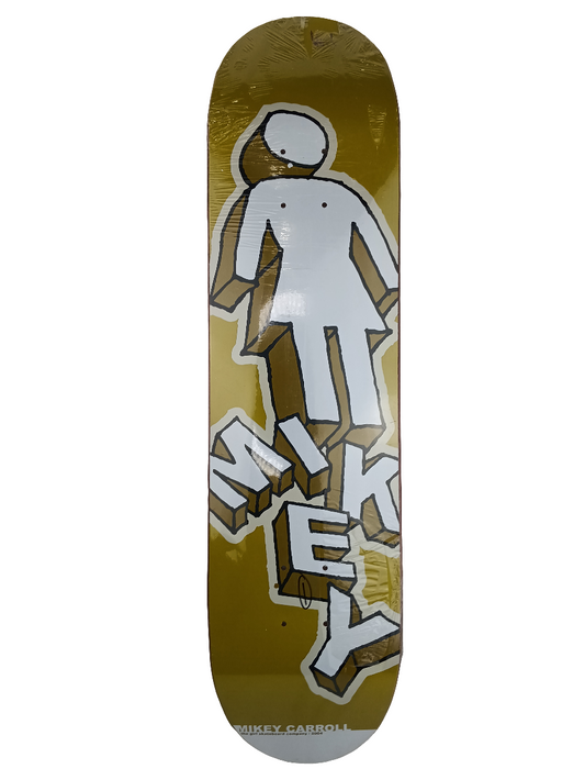 Girl Mikey Carroll 3D Girl Logo Beige White Black Size 7.625 Skateboard Deck