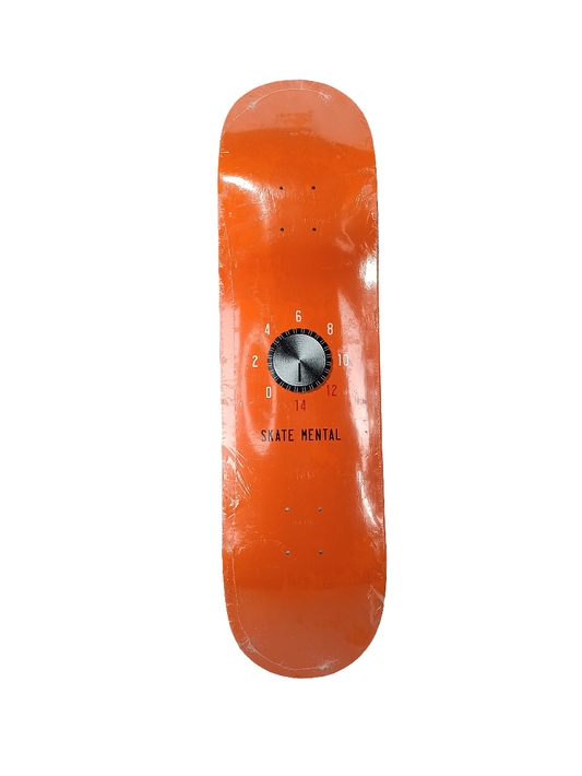 Skate Mental Turn Up Orange Black White Size 8.25" Vintage NOS Deck