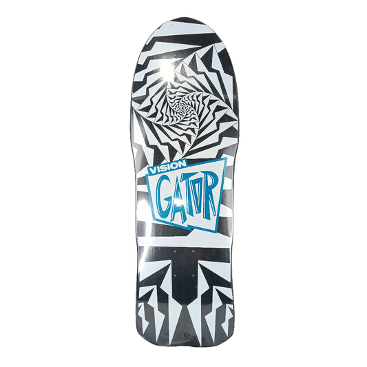 Vision Gator II Black White Spiral Size 10.0" Vintage NOS Re-issue Deck