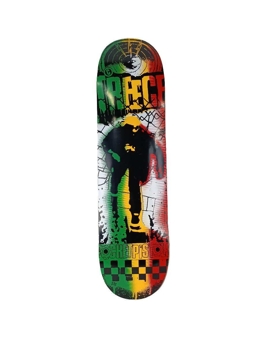 Pocket Pistols Chuck Treece McRad Rasta Colors Size 8.25 Skateboard Deck