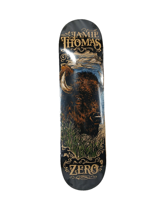 Zero Jamie Thomas Bison Black Brown Blue Size 8.125" Vintage NOS Deck