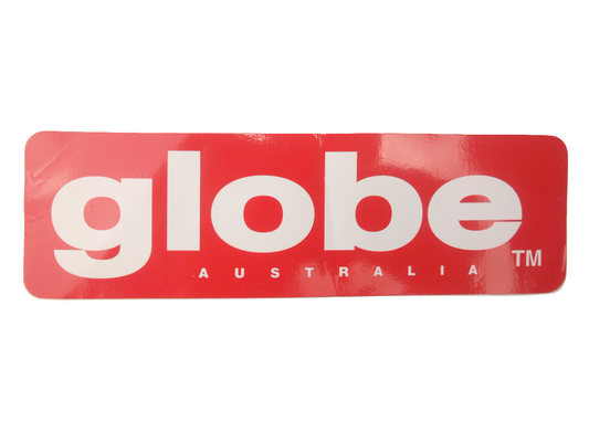 Globe Australia Red White 2.25" x 8.75" Vintage NOS Sticker