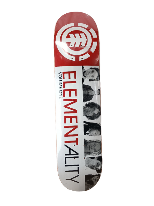 Element Elementality Volume One Team Portrait Deck Red White Black Size 7.75" Vintage NOS Deck
