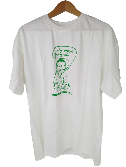 SLAP Magazine Chris Dune Pastras Artist Portfolio Series White Green Mens Size L S/s Shirt