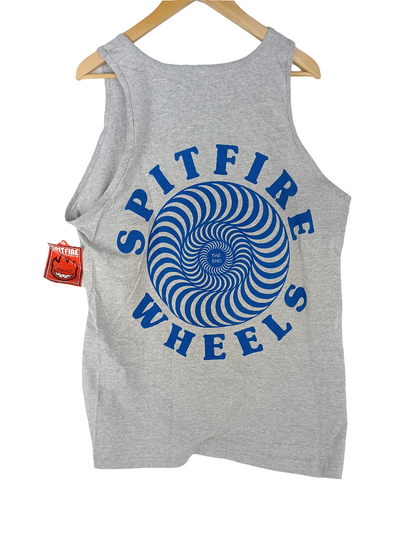 Spitfire Wheels The End Spiral Blue Gray Mens Size Large Tank Top