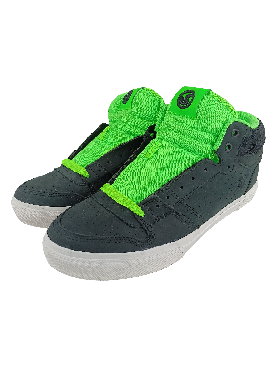 DVS Zered Neon Black Green Oiled Leather Size 10 Shoes