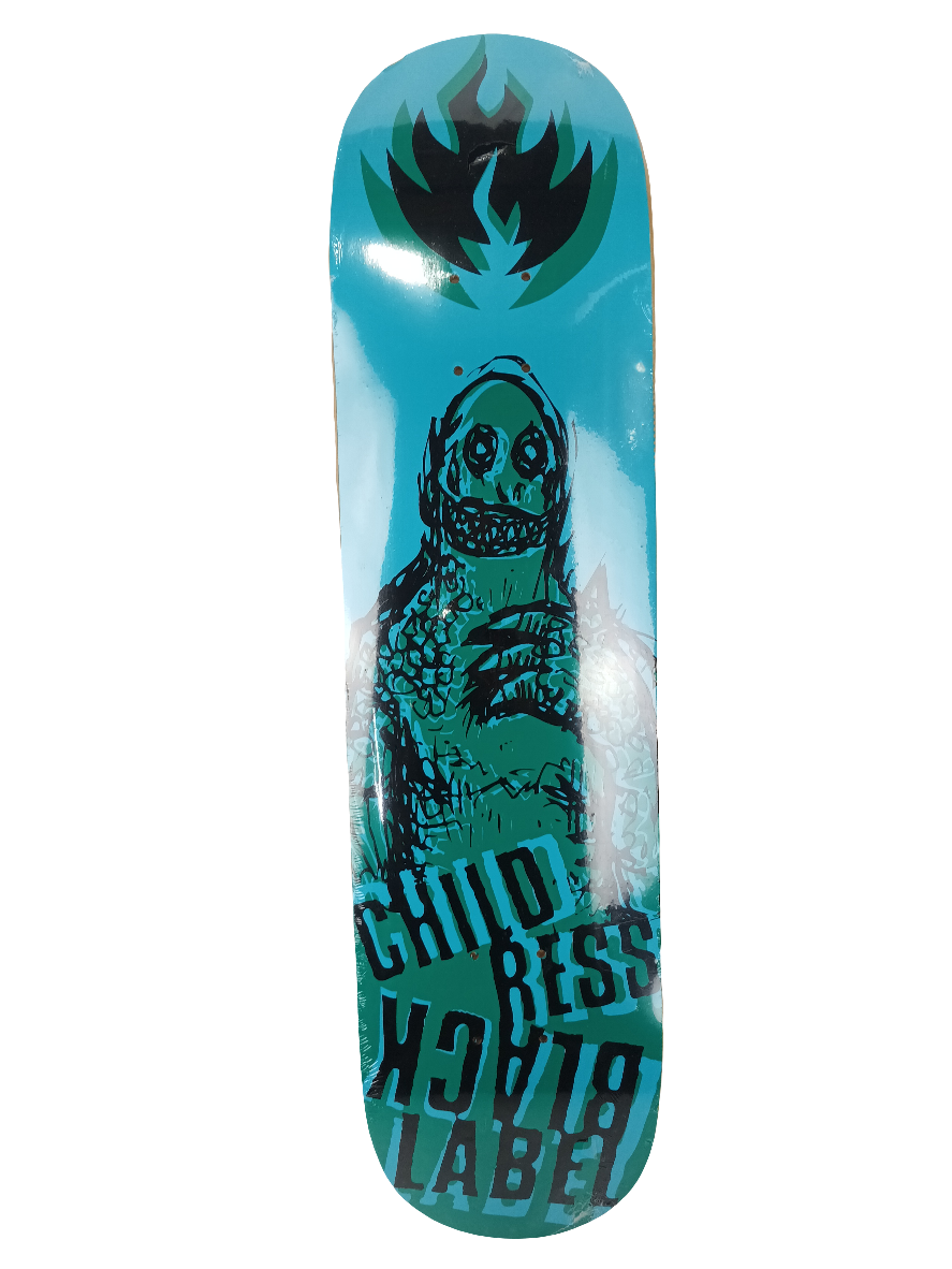 Black Label Chet Childress Graphic Blue Green Black Size 7.75 Skateboard Deck