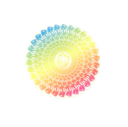 Spitfire Lance Mountain Flame Spiral Tye Dye 4" x 4" Circle Sticker