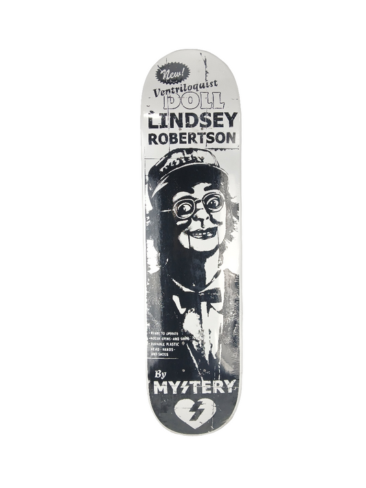 Mystery Lindsey Robertson Ventriloquist First Pro Model Black White Size 7.625" Vintage NOS Deck
