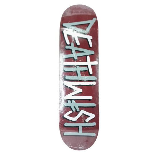 Deathwish Classic Team Logo Burgundy White Grey Letters Size 8.5" Skateboard Deck