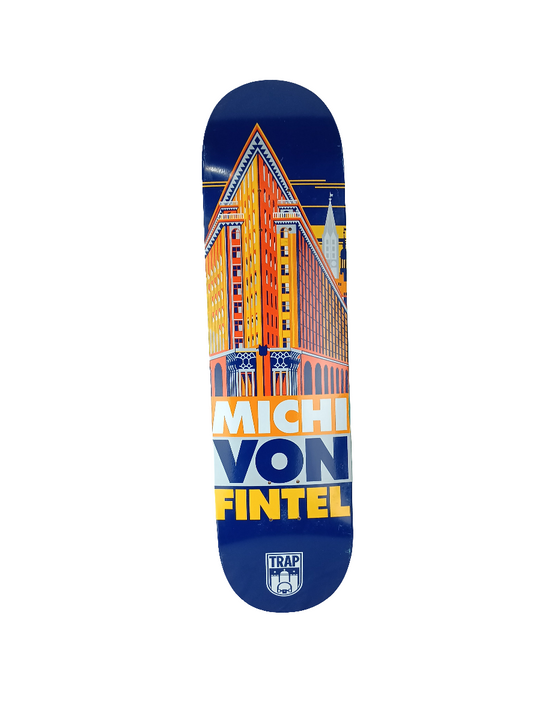 Trap Michi Von Fintel Building Blue Orange Yellow Size 8.0 Vintage NOS Deck
