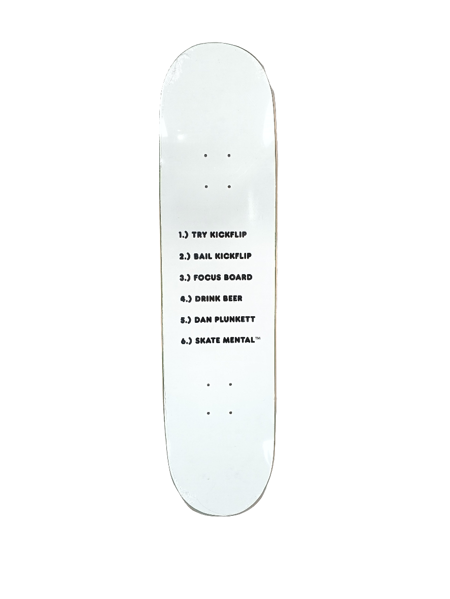 Skate Mental Dan Plunkett Focus Board Black White Tan Size 8.3 Vintage NOS Deck