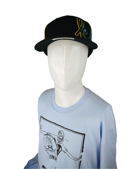 Krux X New Era Kaveman Black Tye Dye US Mens Size 7 1/4 57.7 CM Vintage NOS Fitted Hat