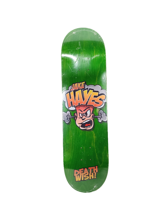 Deathwish Jake Hayes Warhead Kid Green Woodgrain Orange Grey Size 8.4 Vintage NOS Deck