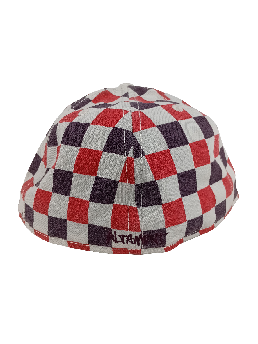 New Era Altamont 59Fifty Red Navy Checkered Size 7 1/2 Vintage Hat