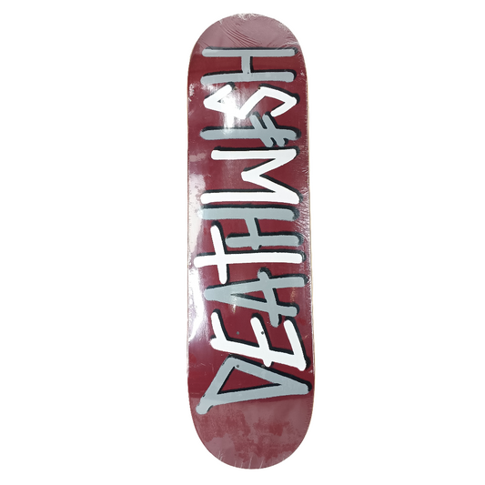 Deathwish Classic Team Logo Burgundy White Grey Letters Size 8.5" Skateboard Deck