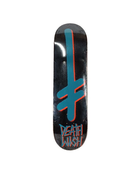 Deathwish Team Classic Spray Black Red Blue Size 8.475" Skateboard Deck