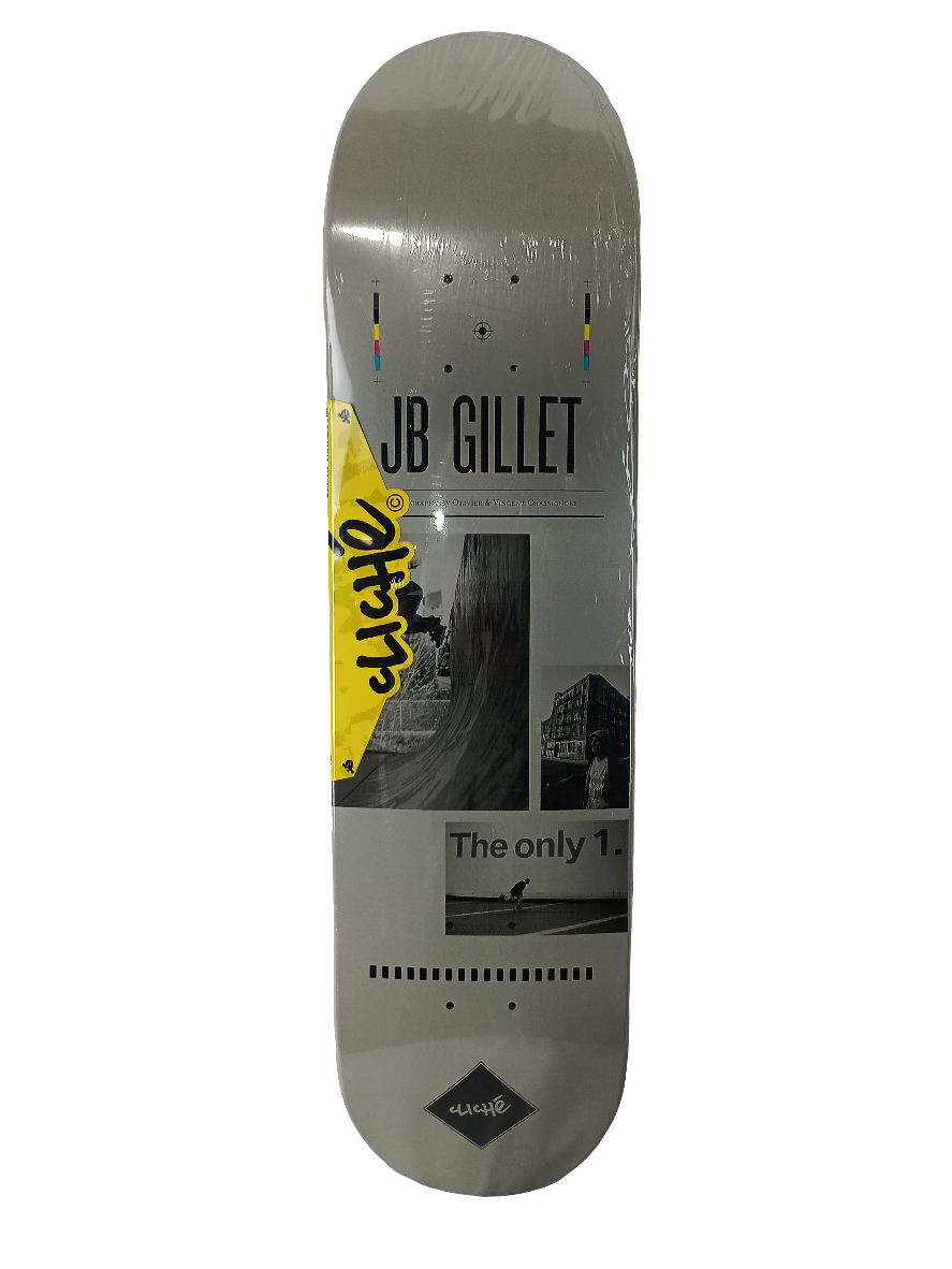 Cliché JB Gillet Photography Grey Black Size 7.9" Vintage NOS Deck