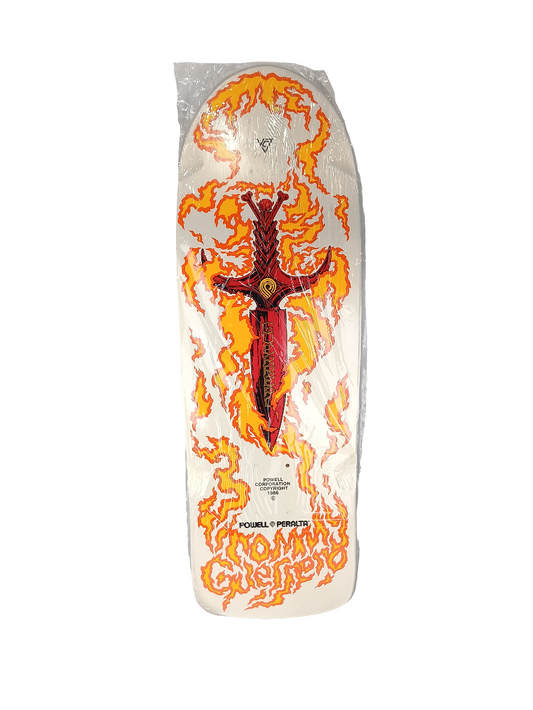 Bones Brigade Powell Peralta Tommy Guerrero Series 3 Flaming Dagger Gold Orange Red Size 9.75 X 30.27 Vintage NOS Reissue Deck