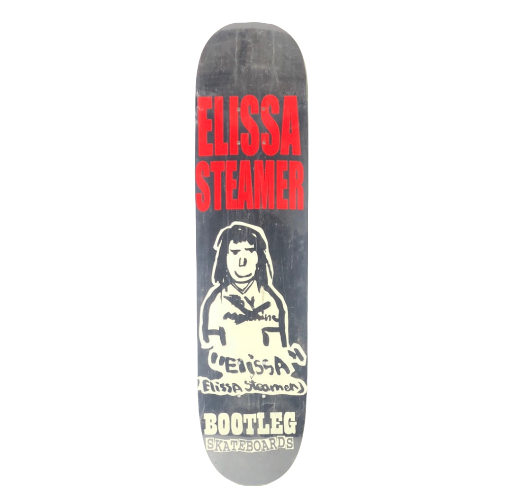 Bootleg Elissa Steamer Debut Pro Model Knox Drawing Portrait Black White Red Size 7.5" Skateboard Deck 2001