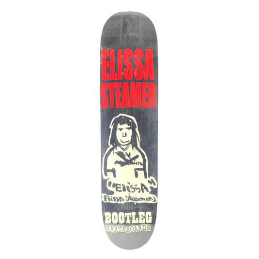 Bootleg Elissa Steamer Debut Pro Model Knox Drawing Portrait Black White Red Size 7.5" Skateboard Deck 2001