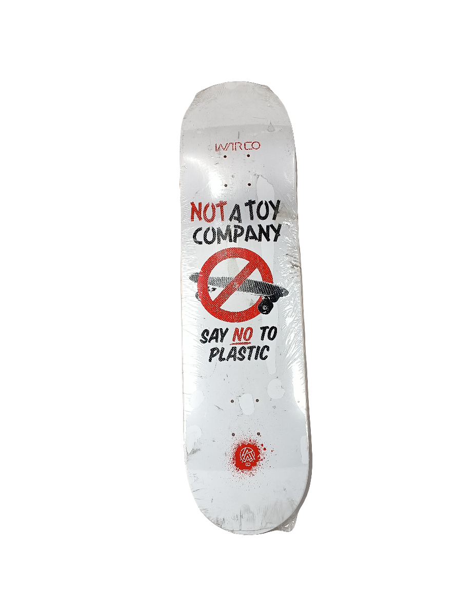 Warco "Not A Toy Company" White Black Red Size 8.25 Skateboard Deck