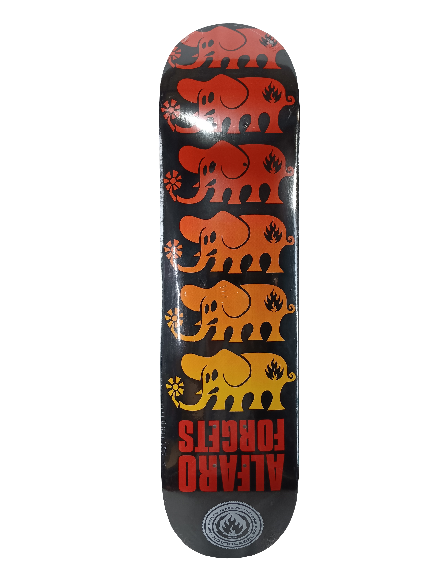 Black Label Adam Alfaro Forgets Black Orange Red 7.75 Skateboard Deck