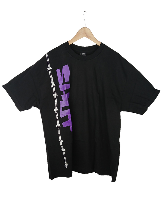 Shut Side Print Black Purple Size XL S/s Shirt
