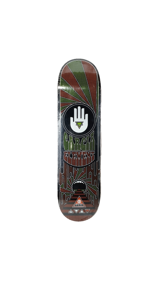 Element Nick Garcia Triangle Hand Orange Black Green Size 8.5 Vintage NOS Deck