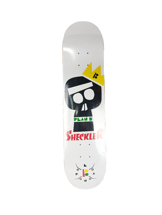 Plan-B Ryan Sheckler King Skull White Black Multi Size 7.75" Vintage NOS Deck