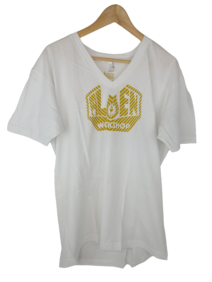 Alien Workshop Logo V Neck White Gold Size L S/s Shirt