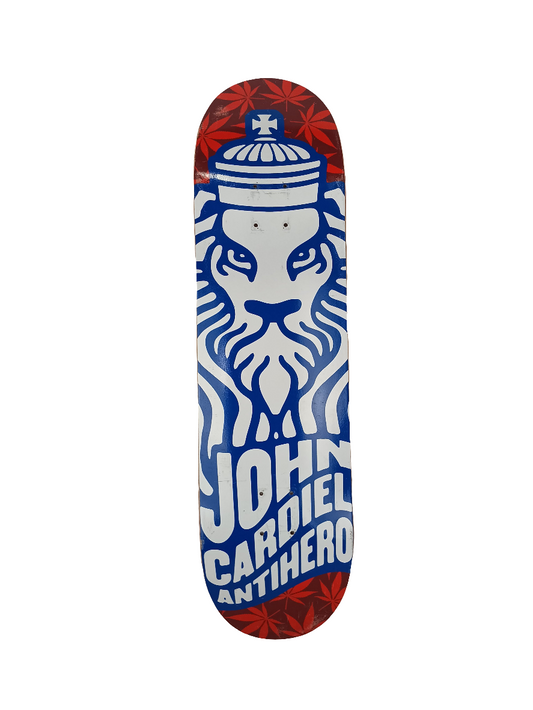 Anti Hero John Cardiel Lion Graphic Red Blue White Size 8.5 Skateboard Deck
