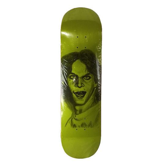 Hockey Face Portrait Green Black Size 8.4" Vintage NOS Deck