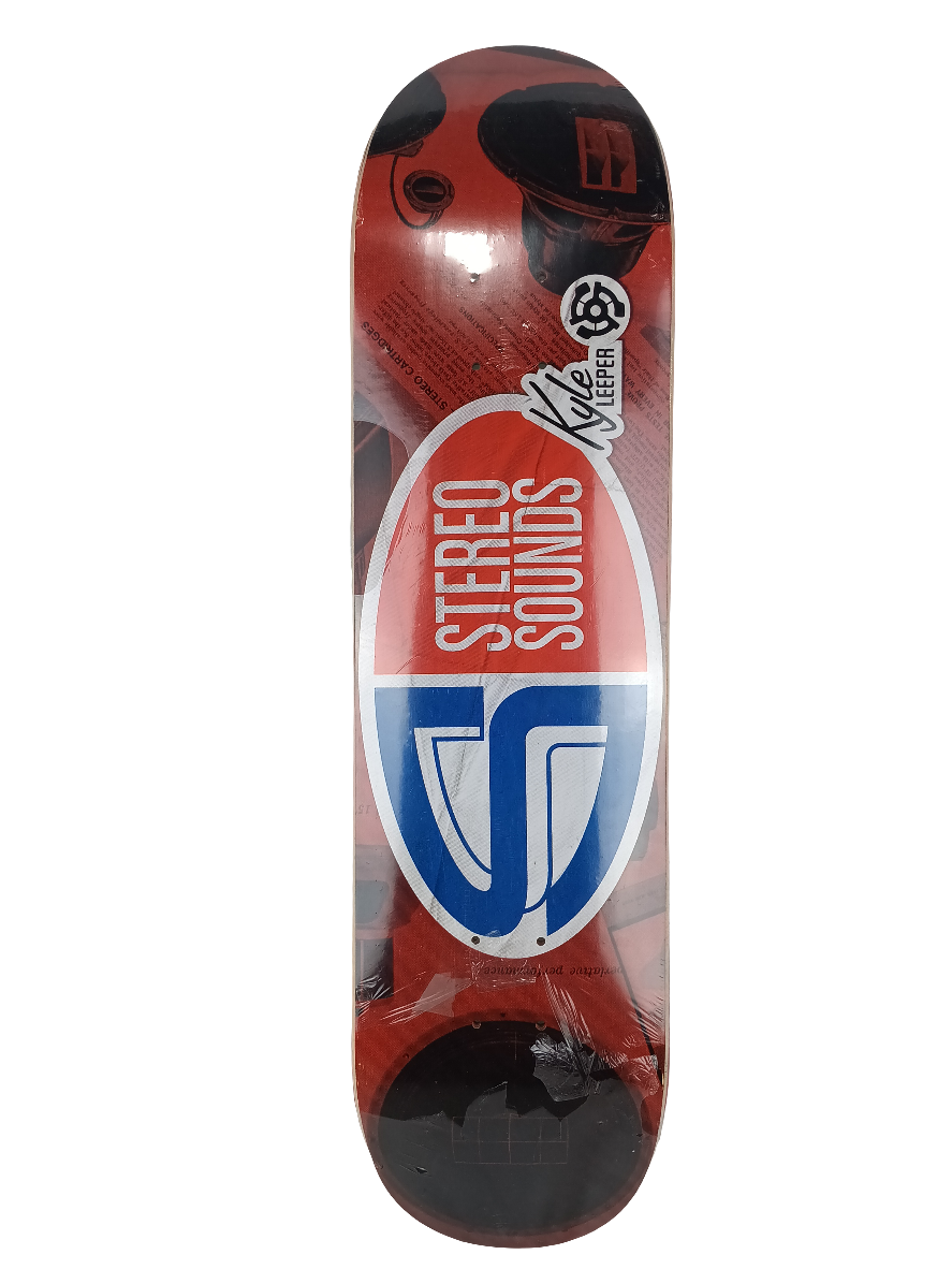 Stereo Kyle Leeper Stereo Sounds Logo Red Black Blue Size 8 Skateboard Deck