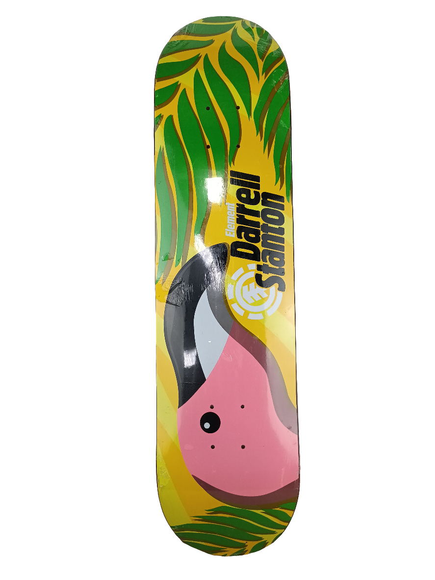 Element Darrell Stanton Flamingo Graphic Yellow Green Pink 7.75 Skateboard Deck