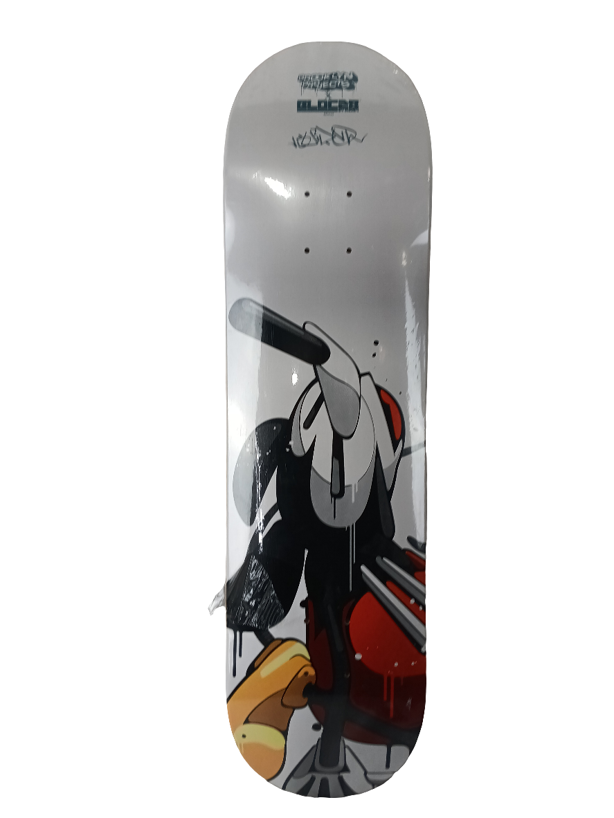 Brooklyn Projects x Bloc28 Melting Mickey Mouse Graphic White Multi Color Size 8.25 Skateboard Deck